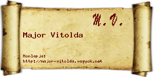 Major Vitolda névjegykártya